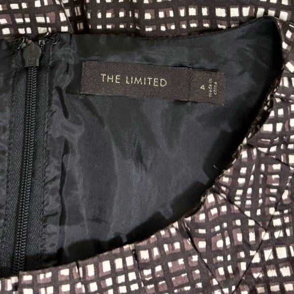 The Limited Women's Dress 4 Brown White Plaid Abstract Casual Career Zip Up - Picture 5 of 8